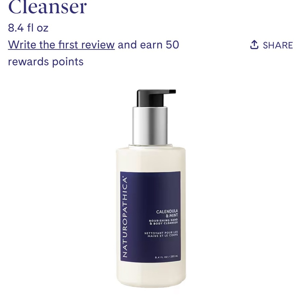Naturopathica Calendula & Mint Nourishing Body Cleanser - Blue and Cream - Picture 4 of 5